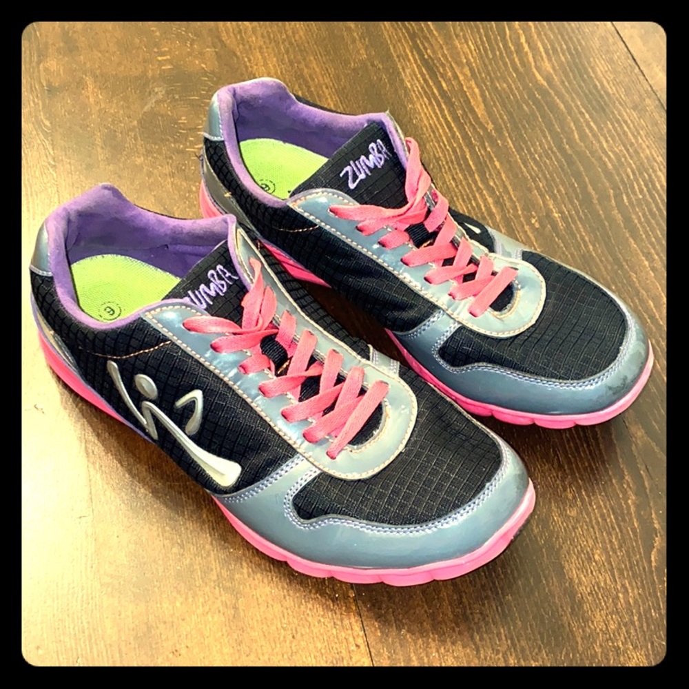 ZUMBA Fitness Dance Black/Gray Shoes Womens Sz 9